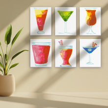 Afbeelding in Gallery-weergave laden, Schilderen op nummer – Set van 6 doeken | Kleurrijke Cocktails