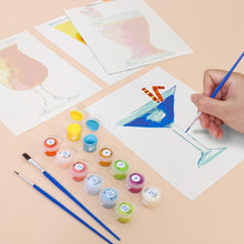 Afbeelding in Gallery-weergave laden, Schilderen op nummer – Set van 6 doeken | Kleurrijke Cocktails