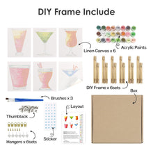 Afbeelding in Gallery-weergave laden, Schilderen op nummer – Set van 6 doeken | Kleurrijke Cocktails