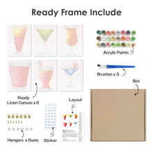 Afbeelding in Gallery-weergave laden, Schilderen op nummer – Set van 6 doeken | Kleurrijke Cocktails