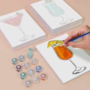 Schilderen op nummer – Set van 6 doeken | Klassieke Cocktails