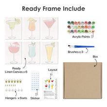 Afbeelding in Gallery-weergave laden, Schilderen op nummer – Set van 6 doeken | Klassieke Cocktails