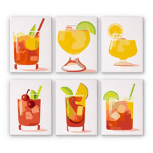 Afbeelding in Gallery-weergave laden, Schilderen op nummer – Set van 6 doeken | Tropische Cocktails