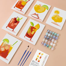 Afbeelding in Gallery-weergave laden, Schilderen op nummer – Set van 6 doeken | Tropische Cocktails