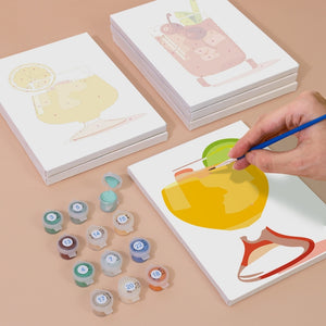 Schilderen op nummer – Set van 6 doeken | Tropische Cocktails