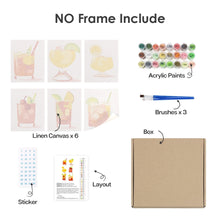 Afbeelding in Gallery-weergave laden, Schilderen op nummer – Set van 6 doeken | Tropische Cocktails