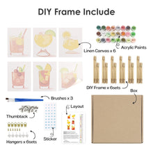 Afbeelding in Gallery-weergave laden, Schilderen op nummer – Set van 6 doeken | Tropische Cocktails