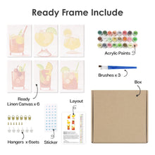 Afbeelding in Gallery-weergave laden, Schilderen op nummer – Set van 6 doeken | Tropische Cocktails