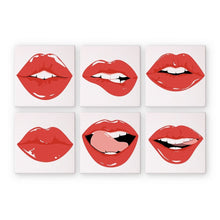 Afbeelding in Gallery-weergave laden, Schilderen op nummer – Set van 6 doeken | Rode Lippen