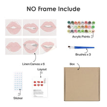 Afbeelding in Gallery-weergave laden, Schilderen op nummer – Set van 6 doeken | Rode Lippen