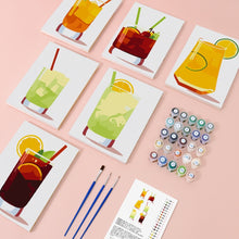 Afbeelding in Gallery-weergave laden, Schilderen op nummer – Set van 6 doeken | Levendige Zomercocktails