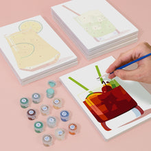 Afbeelding in Gallery-weergave laden, Schilderen op nummer – Set van 6 doeken | Levendige Zomercocktails