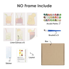 Afbeelding in Gallery-weergave laden, Schilderen op nummer – Set van 6 doeken | Levendige Zomercocktails