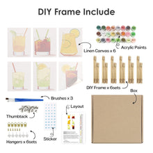 Afbeelding in Gallery-weergave laden, Schilderen op nummer – Set van 6 doeken | Levendige Zomercocktails