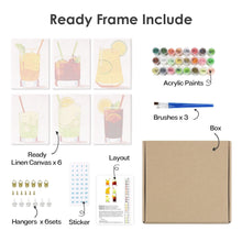 Afbeelding in Gallery-weergave laden, Schilderen op nummer – Set van 6 doeken | Levendige Zomercocktails