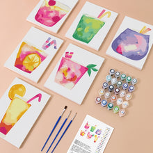 Afbeelding in Gallery-weergave laden, Schilderen op nummer – Set van 6 doeken | Tropische Popdranken