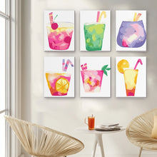Afbeelding in Gallery-weergave laden, Schilderen op nummer – Set van 6 doeken | Tropische Popdranken