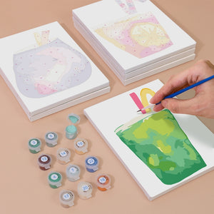 Schilderen op nummer – Set van 6 doeken | Tropische Popdranken