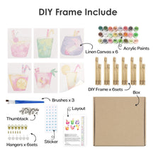 Afbeelding in Gallery-weergave laden, Schilderen op nummer – Set van 6 doeken | Tropische Popdranken