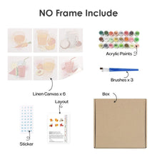 Afbeelding in Gallery-weergave laden, Schilderen op nummer – Set van 6 doeken | Gezonde Sappen