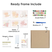 Afbeelding in Gallery-weergave laden, Schilderen op nummer – Set van 6 doeken | Gezonde Sappen