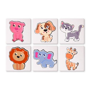 Schilderen op nummer – Set van 6 doeken | Schattige Dieren