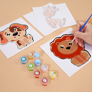 Schilderen op nummer – Set van 6 doeken | Schattige Dieren
