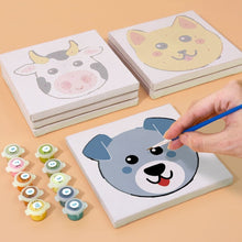 Afbeelding in Gallery-weergave laden, Schilderen op nummer – Set van 6 doeken | Schattige Dierengezichten