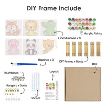 Afbeelding in Gallery-weergave laden, Schilderen op nummer – Set van 6 doeken | Schattige Dierfiguren