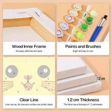 Afbeelding in Gallery-weergave laden, Schilderen op nummer – Set van 6 doeken | Schattige Dierengezichten 2