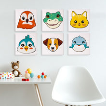 Afbeelding in Gallery-weergave laden, Schilderen op nummer – Set van 6 doeken | Schattige Dierengezichten 3
