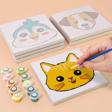 Afbeelding in Gallery-weergave laden, Schilderen op nummer – Set van 6 doeken | Schattige Dierengezichten 3