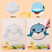 Afbeelding in Gallery-weergave laden, Schilderen op nummer – Set van 6 doeken | Schattige Dierengezichten 3