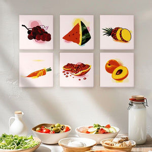 Schilderen op nummer – Set van 6 doeken | Fruit en Groenten