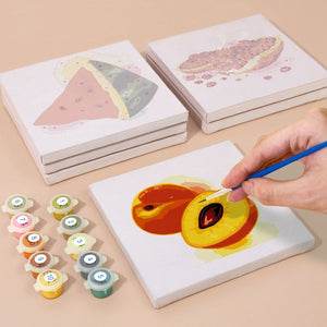 Schilderen op nummer – Set van 6 doeken | Fruit en Groenten
