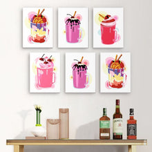 Afbeelding in Gallery-weergave laden, Schilderen op nummer – Set van 6 doeken | Milkshakes