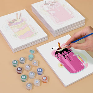 Schilderen op nummer – Set van 6 doeken | Milkshakes