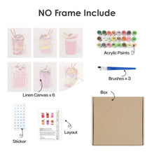 Afbeelding in Gallery-weergave laden, Schilderen op nummer – Set van 6 doeken | Milkshakes