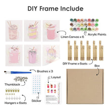 Afbeelding in Gallery-weergave laden, Schilderen op nummer – Set van 6 doeken | Milkshakes