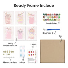 Afbeelding in Gallery-weergave laden, Schilderen op nummer – Set van 6 doeken | Milkshakes