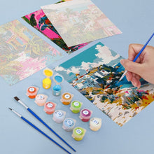 Afbeelding in Gallery-weergave laden, Schilderen op nummer – Set van 6 doeken | Mediterrane Taferelen