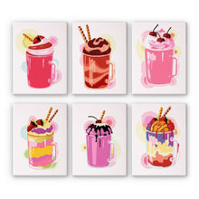 Afbeelding in Gallery-weergave laden, Schilderen op nummer – Set van 6 doeken | Kleurrijke Milkshakes