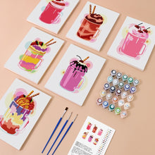 Afbeelding in Gallery-weergave laden, Schilderen op nummer – Set van 6 doeken | Kleurrijke Milkshakes