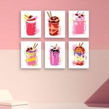 Afbeelding in Gallery-weergave laden, Schilderen op nummer – Set van 6 doeken | Kleurrijke Milkshakes