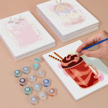 Afbeelding in Gallery-weergave laden, Schilderen op nummer – Set van 6 doeken | Kleurrijke Milkshakes
