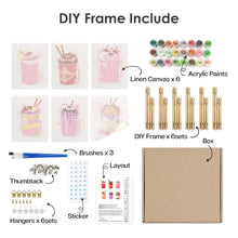 Afbeelding in Gallery-weergave laden, Schilderen op nummer – Set van 6 doeken | Kleurrijke Milkshakes