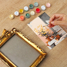 Afbeelding in Gallery-weergave laden, Mini Schilderen op Nummer met lijst - Binnenplaats in Bloei