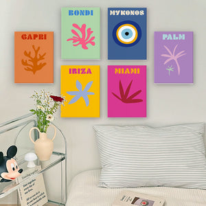 Mini Schilderen op Nummer 15x20cm (6 stuks) - Kustparadijs: Moderne Strand