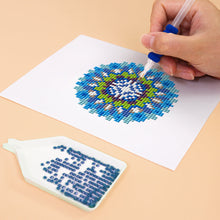 Afbeelding in Gallery-weergave laden, Mini Diamond Painting 15x20cm (4 stuks) - Kristallen Mandala&#39;s in Blauw