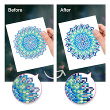 Afbeelding in Gallery-weergave laden, Mini Diamond Painting 15x20cm (4 stuks) - Kristallen Mandala&#39;s in Blauw